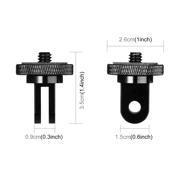 PULUZ 1/4 inch Screw Metal Tripod Mount Action Camera Adapter (Black) - Connection Mount by PULUZ | Online Shopping South Africa | PMC Jewellery