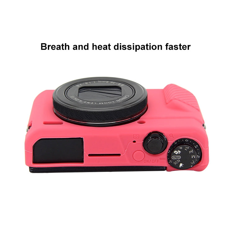 PULUZ Soft Silicone Protective Case for Canon EOS G7 X Mark II(Rose Red) - free shipping - PMC TechLife - Order now!