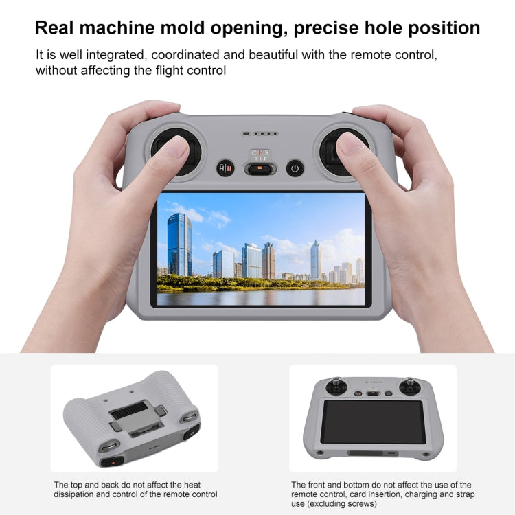 For DJI Mini 3 Pro / DJI RC with Screen PULUZ Silicone Protective Case(Grey) - Carry Cases & Bags by PULUZ | Online Shopping South Africa | PMC Jewellery | Buy Now Pay Later Mobicred