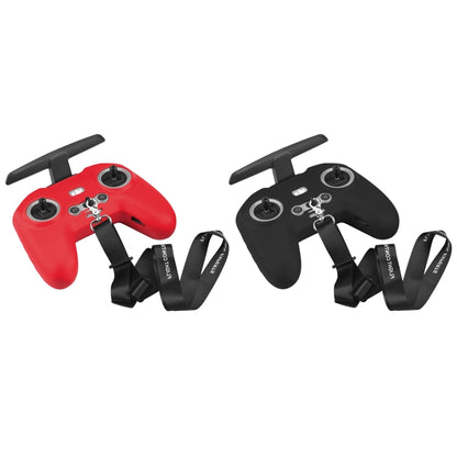 For DJI FPV Combo Remote Control PULUZ Silicone Protective Case with Neck Strap(Red) -  by PULUZ | Online Shopping South Africa | PMC Jewellery