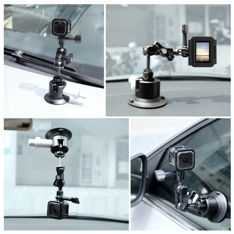 PULUZ 3 inch Car Single Pump Suction Cup Aluminum Alloy Mount (Black) - Holder by PULUZ | Online Shopping South Africa | PMC Jewellery