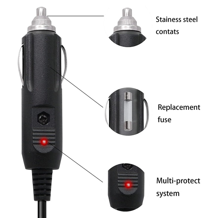 2A 5.5 x 2.1mm DC Power Supply Adapter Plug Coiled Cable Car Charger, Length: 40-140cm - free shipping - PMC TechLife - Order now!