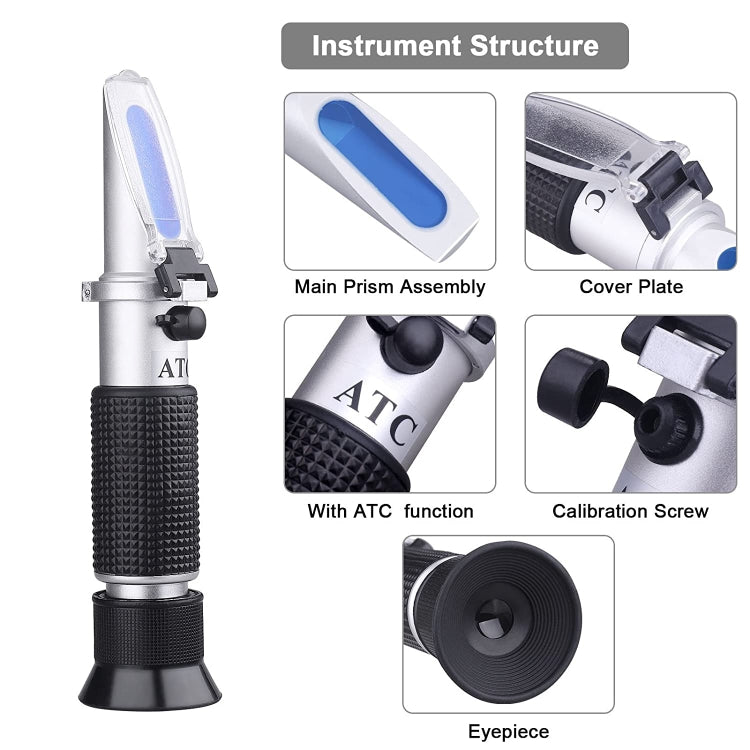 HB-113ATC Brix Hand-Held ATC Refractometer(Black) - Digital Refractometer by PMC TechLife | Online Shopping South Africa | PMC TechLife | Buy Now Pay Later Mobicred