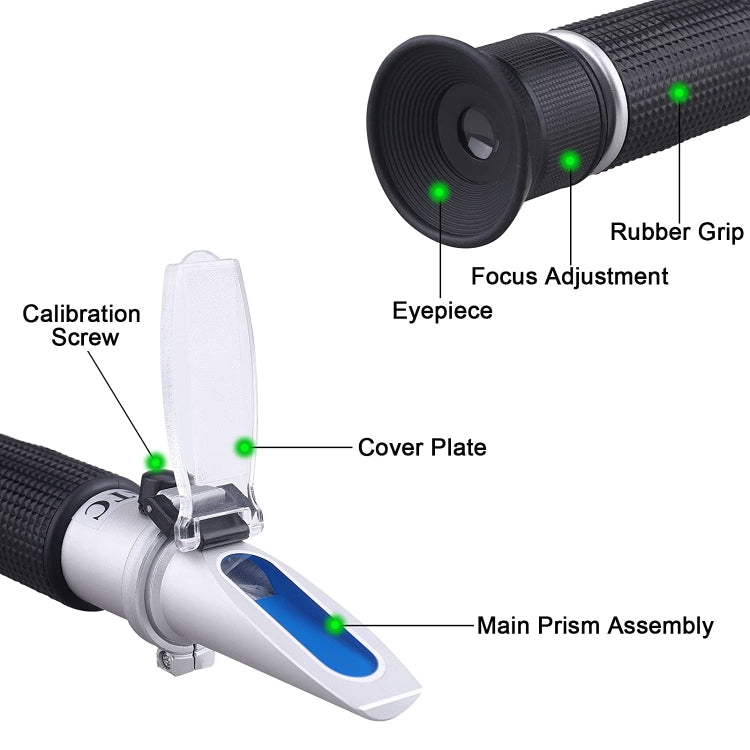 HB-113ATC Brix Hand-Held ATC Refractometer(Black) - Digital Refractometer by PMC TechLife | Online Shopping South Africa | PMC TechLife | Buy Now Pay Later Mobicred
