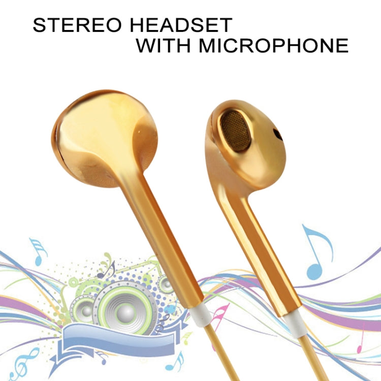 3.5mm Stereo Electroplating Wire Control Earphone for Android Phones / PC / MP3 Player / Laptops(Yellow) - In Ear Wired Earphone by PMC TechLife | Online Shopping South Africa | PMC TechLife