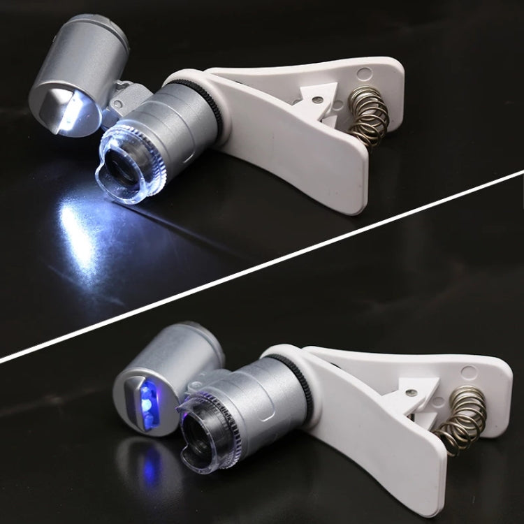 Universal Clip-type LED phone 60X Microscope / Micro Lens - Telescope & Microscope by PMC TechLife | Online Shopping South Africa | PMC TechLife