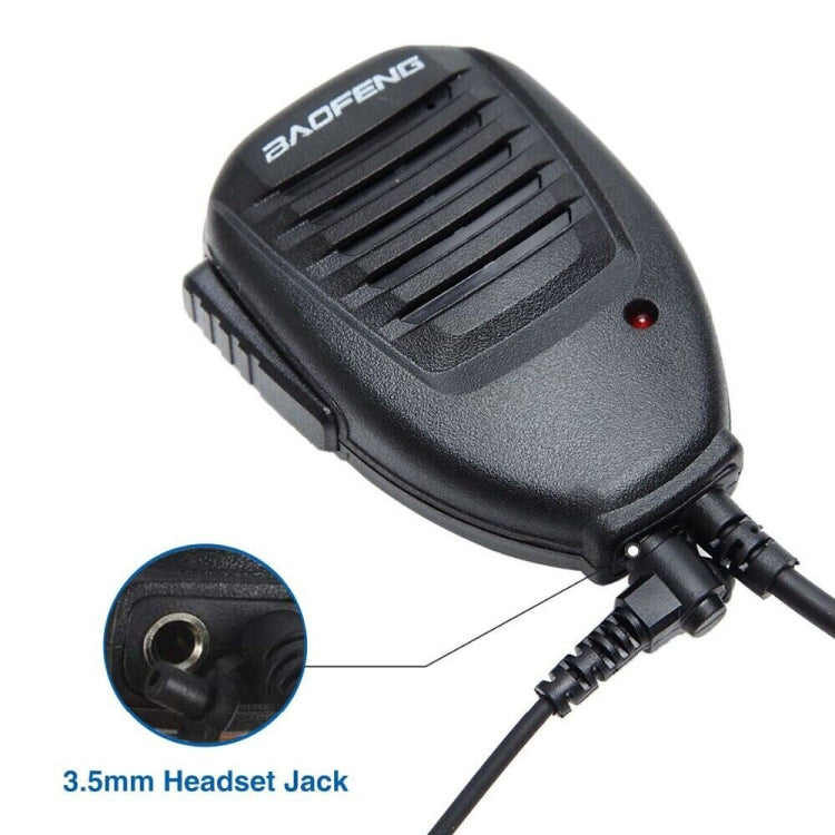 Baofeng Clip-on Speaker Microphone for Walkie Talkies, 3.5mm + 2.5mm Earphone + Mic Plug(Black) - Microphones & Headsets by PMC TechLife | Online Shopping South Africa | PMC TechLife | Buy Now Pay Later Mobicred