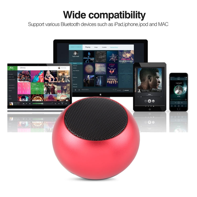 Mini Metal Wireless Bluetooth Speaker,  Hands-free, LED Indicator(Red) - Desktop Speaker by PMC TechLife | Online Shopping South Africa | PMC TechLife