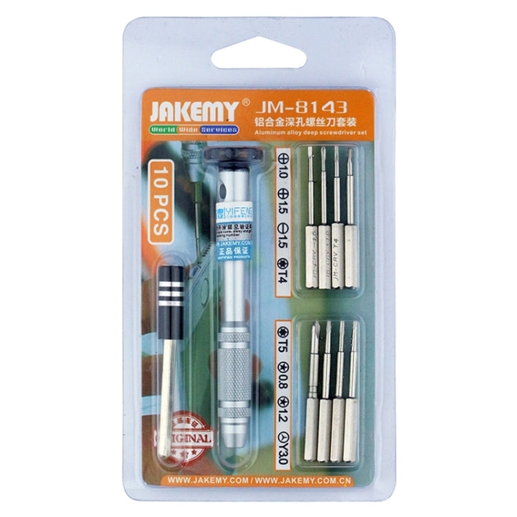JAKEMY JM-8143 10 in 1 Multifunctional Aluminium Alloy Screwdriver Tools Kit - Tool Kits by JAKEMY | Online Shopping South Africa | PMC Jewellery