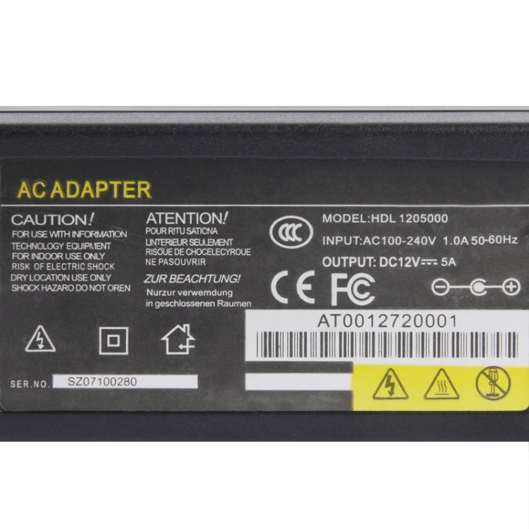 EU Plug 12V 5A / 16 Channel DVR AC Power Adapter, Output Tips: 5.5 x 2.5mm - free shipping - PMC TechLife - Order now!