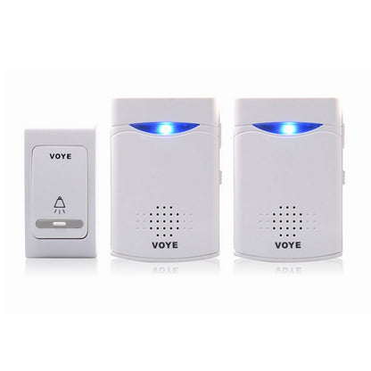 VOYE V006B2 Wireless Remote Control Chime Door Bell with Double-Receiver(White) - Wireless Doorbell by VOYE | Online Shopping South Africa | PMC Jewellery