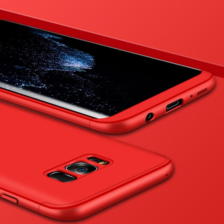 GKK for Galaxy S8 PC Three - paragraph Shield 360 Degrees Full Coverage Protective Case Back Cover(Red) - Galaxy Phone Cases by GKK | Online Shopping South Africa | PMC TechLife | Buy Now Pay Later Mobicred