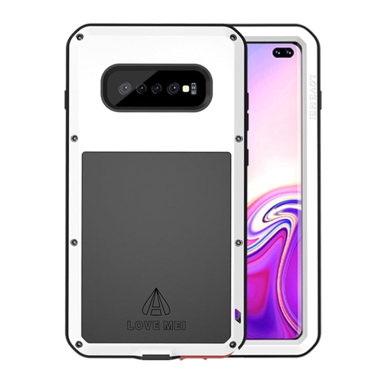 LOVE MEI Powerful Dustproof Shockproof Splashproof Metal + Silicone Combination Case for Galaxy S10+ (White) - Galaxy Phone Cases by LOVE MEI | Online Shopping South Africa | PMC TechLife | Buy Now Pay Later Mobicred