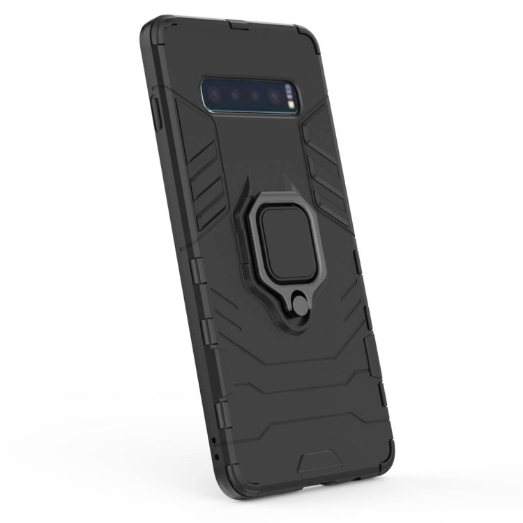 PC + TPU Shockproof Protective Case for Samsung Galaxy S10 Plus, with Magnetic Ring Holder(Black) - Galaxy Phone Cases by PMC TechLife | Online Shopping South Africa | PMC TechLife | Buy Now Pay Later Mobicred