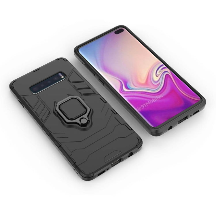 PC + TPU Shockproof Protective Case for Samsung Galaxy S10 Plus, with Magnetic Ring Holder(Black) - Galaxy Phone Cases by PMC TechLife | Online Shopping South Africa | PMC TechLife | Buy Now Pay Later Mobicred