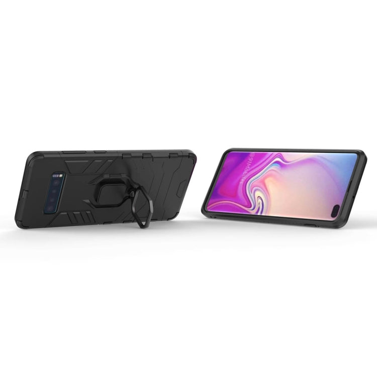 PC + TPU Shockproof Protective Case for Samsung Galaxy S10 Plus, with Magnetic Ring Holder(Black) - Galaxy Phone Cases by PMC TechLife | Online Shopping South Africa | PMC TechLife | Buy Now Pay Later Mobicred