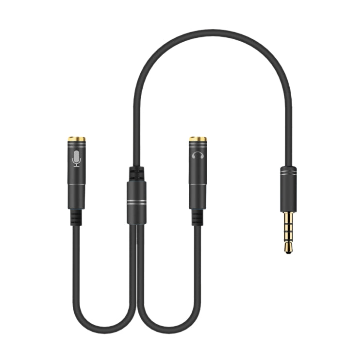 2 in 1 3.5mm Male to Double 3.5mm Female TPE High-elastic Audio Cable Splitter, Cable Length: 32cm(Black) - Cable & Splitter by PMC Jewellery | Online Shopping South Africa | PMC Jewellery