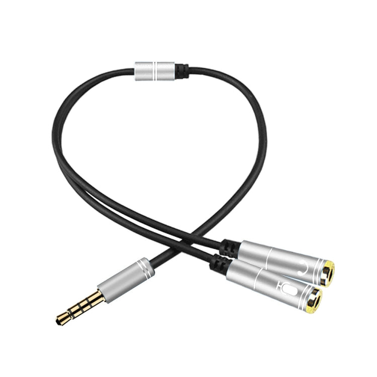 2 in 1 3.5mm Male to Double 3.5mm Female TPE High-elastic Audio Cable Splitter, Cable Length: 32cm(Silver) - Cable & Splitter by PMC Jewellery | Online Shopping South Africa | PMC Jewellery