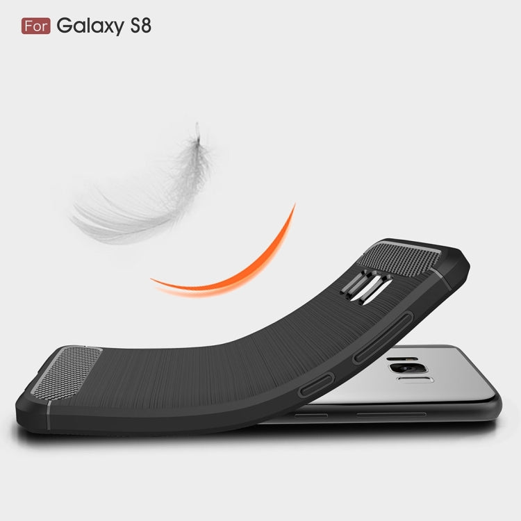 For Galaxy S8 Brushed Carbon Fiber Texture Shockproof TPU Protective Cover Case (Red) - free shipping - PMC TechLife - Order now!