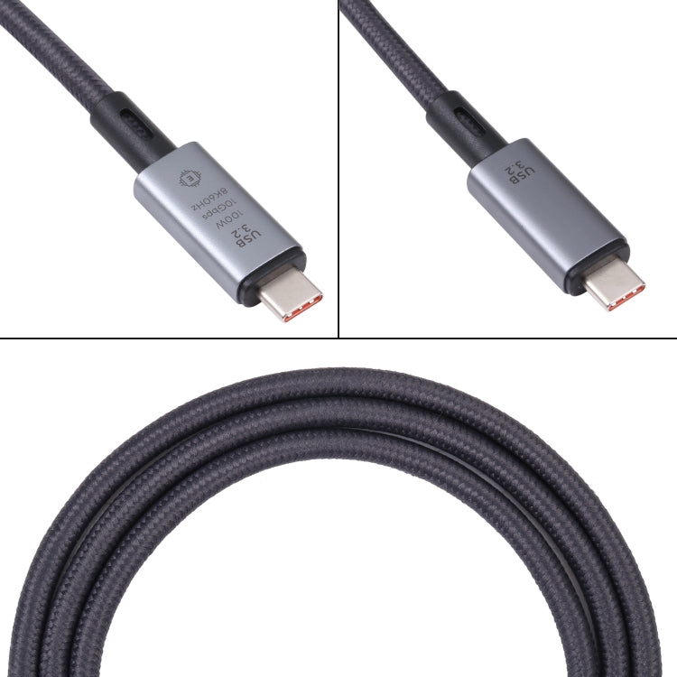 10Gbps 8K USB-C/Type-C to USB-C/Type-C Video Cable Compatible with USB 3.2, Length: 1m(Black) - Video & Audio Cable by PMC Jewellery | Online Shopping South Africa | PMC Jewellery