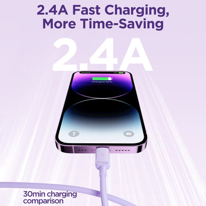 JOYROOM S-AL012A14 Multi-Color Series 2.4A USB to 8 Pin Fast Charging Data Cable, Length:1.2m(Purple) - Normal Style Cable by JOYROOM | Online Shopping South Africa | PMC Jewellery