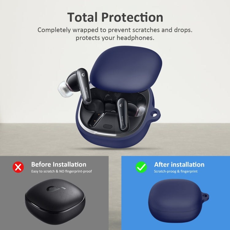 For Anker Soundcore Liberty 4 Bluetooth Earphone Silicone Protective Case (Blue) - Other Earphone Case by PMC TechLife | Online Shopping South Africa | PMC TechLife