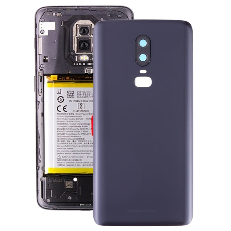 For OnePlus 6 Frosted Battery Back Cover with Camera Lens (Black) - Back Cover by PMC TechLife | Online Shopping South Africa | PMC TechLife