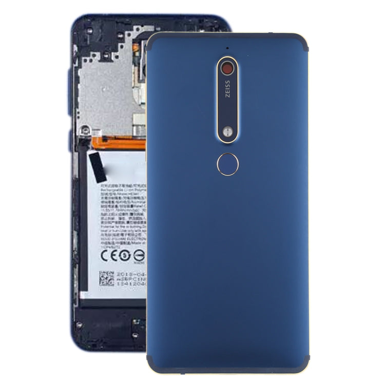 Battery Back Cover with Camera Lens & Side Keys & Fingerprint Sensor for Nokia 6.1 / 6 (2018) / 6 (2nd Gen)(Blue) - Back Cover by PMC TechLife | Online Shopping South Africa | PMC TechLife