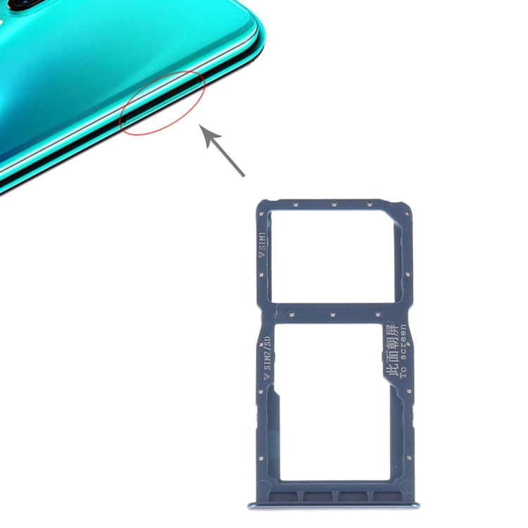 SIM Card Tray +  SIM Card Tray / Micro SD Card for Huawei P30 Lite(Blue) - Card Socket by PMC Jewellery | Online Shopping South Africa | PMC Jewellery