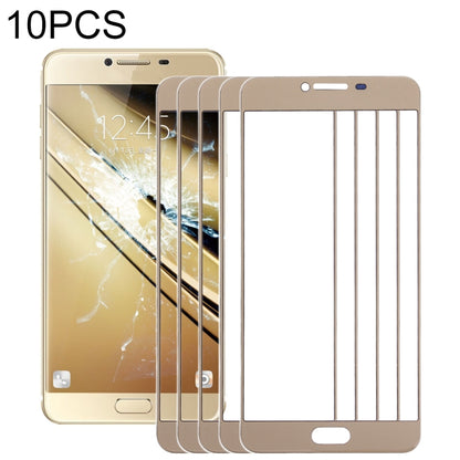 For Samsung Galaxy C5 10pcs Front Screen Outer Glass Lens (Gold) - Outer Glass Lens by PMC Jewellery | Online Shopping South Africa | PMC Jewellery