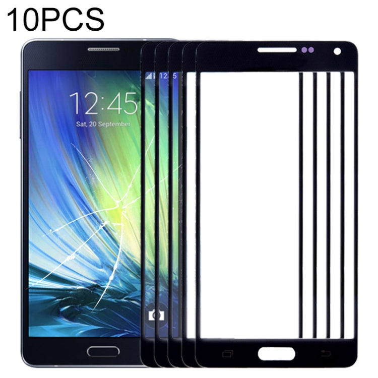 For Samsung Galaxy A5 / A500 10pcs Front Screen Outer Glass Lens (Black) - Outer Glass Lens by PMC Jewellery | Online Shopping South Africa | PMC Jewellery