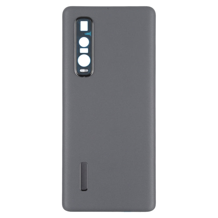 For OPPO Find X2 Pro CPH2025 PDEM30 Original Leather Material Battery Back Cover (Black) - Back Cover by PMC TechLife | Online Shopping South Africa | PMC TechLife