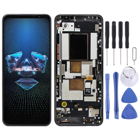 Original AMOLED LCD Screen for Asus ROG Phone 5 ZS673KS 1B048IN I005DB I005DA Digitizer Full Assembly with Frame（Black) - LCD Screen by PMC Jewellery | Online Shopping South Africa | PMC Jewellery