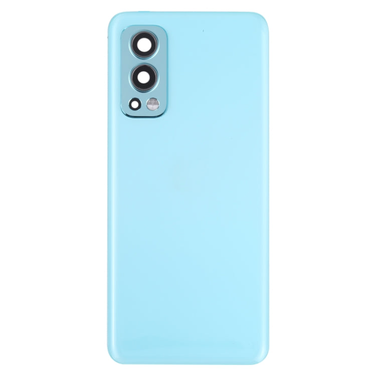 For OnePlus Nord 2 Battery Back Cover with Camera Lens Cover (Blue) - Back Cover by PMC TechLife | Online Shopping South Africa | PMC TechLife