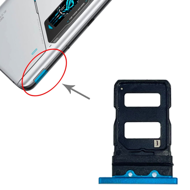 For Asus ROG Phone 6 SIM Card Tray + SIM Card Tray (Blue) - Card Tray by PMC TechLife | Online Shopping South Africa | PMC TechLife