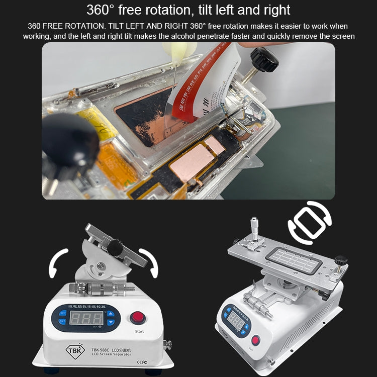 TBK 988C LCD Rotary Separator Middle Frame Remover - free shipping - PMC TechLife - Order now!