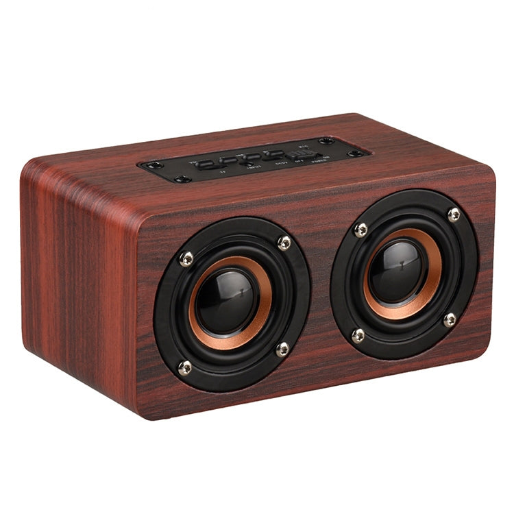 W5 Portable HiFi Shock Bass Wooden Bluetooth Speaker(Dark Brown) - Mini Speaker by PMC Jewellery | Online Shopping South Africa | PMC Jewellery