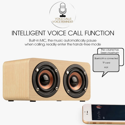 W5 Portable HiFi Shock Bass Wooden Bluetooth Speaker(Dark Brown) - Mini Speaker by PMC Jewellery | Online Shopping South Africa | PMC Jewellery