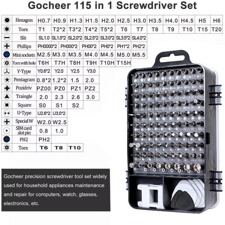 115 in 1 Precision Screw Driver Mobile Phone Computer Disassembly Maintenance Tool Set(Purple) - Screwdriver Set by PMC TechLife | Online Shopping South Africa | PMC TechLife