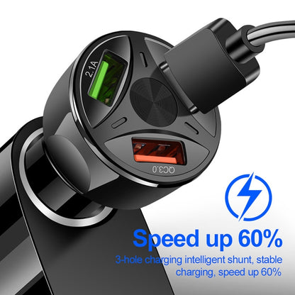 YSY-395KC QC3.0 3 USB 35W High Power Vehicle Charger / Mobile Phone Tablet Universal Vehicle Charger(Black) - Car Charger by PMC Jewellery | Online Shopping South Africa | PMC Jewellery