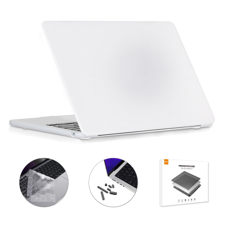 For MacBook Air 13.6 2022/2024 A2681 M2 / A3113 M3 EU Version ENKAY 3 in 1 Matte Laptop Case with TPU Keyboard Film / Anti-dust Plugs(White) - MacBook Air Cases by ENKAY | Online Shopping South Africa | PMC TechLife | Buy Now Pay Later Mobicred