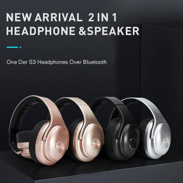 OneDer S3 2 in1 Headphone & Speaker Portable Wireless Bluetooth Headphone Noise Cancelling Over Ear Stereo(Gold) - Headset & Headphone by OneDer | Online Shopping South Africa | PMC Jewellery