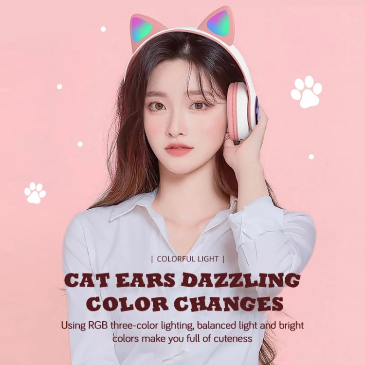 T&G TN-28 3.5mm Bluetooth 5.0 Dual Connection RGB Cat Ear Bass Stereo Noise-cancelling Headphones Support TF Card With Mic(Purple) - Headset & Headphone by T&G | Online Shopping South Africa | PMC Jewellery