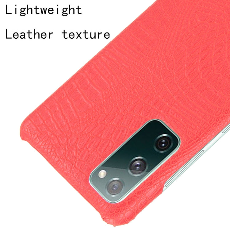 For Samsung Galaxy S20 FE Shockproof Crocodile Texture PC + PU Case(Red) - Galaxy S20 FE Cases by NILLKIN | Online Shopping South Africa | PMC TechLife