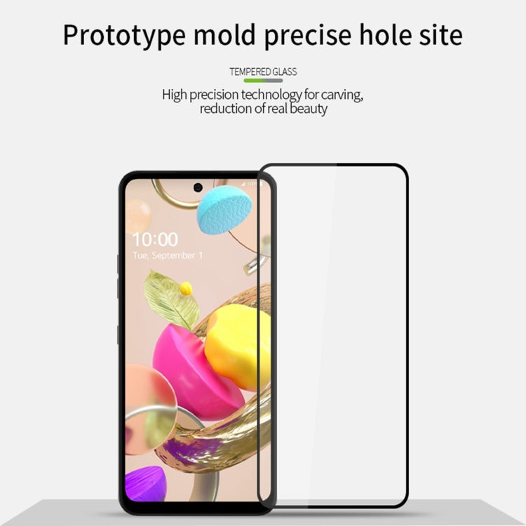 For LG K42 / K52 PINWUYO 9H 2.5D Full Screen Tempered Glass Film(Black) - LG Tempered Glass by PINWUYO | Online Shopping South Africa | PMC Jewellery | Buy Now Pay Later Mobicred