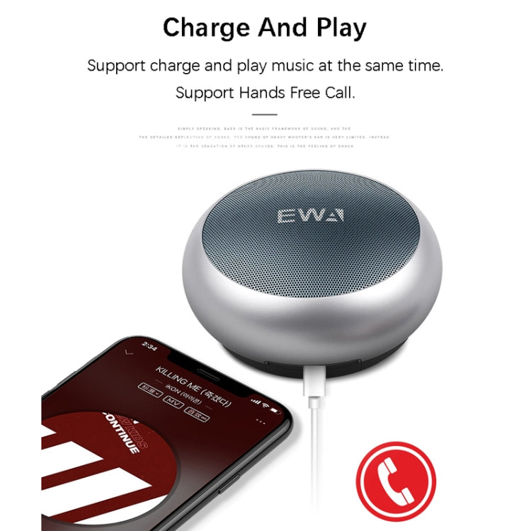 EWA A110 IPX5 Waterproof Portable Mini Metal Wireless Bluetooth Speaker Supports 3.5mm Audio & 32GB TF Card & Calls(Black) - Mini Speaker by EWA | Online Shopping South Africa | PMC Jewellery | Buy Now Pay Later Mobicred