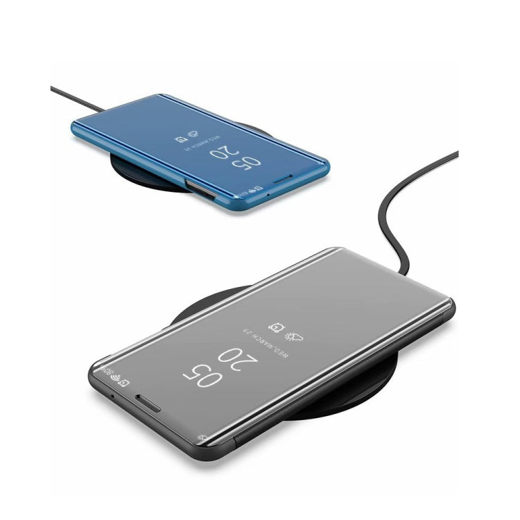 For Samsung Galaxy S21 5G Plated Mirror Horizontal Flip Leather Case with Holder(Silver) - free shipping - PMC TechLife - Order now!