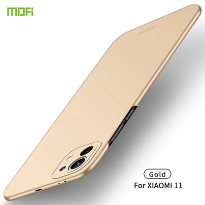 For Xiaomi Mi 11 MOFI Frosted PC Ultra-thin Hard Case(Gold) - Mi 11 Cases by MOFI | Online Shopping South Africa | PMC Jewellery