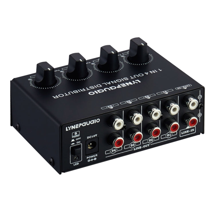 1-In 4-Out Front Stereo Signal Amplifier, Independent Output Volume Adjustment RCA Interface No Loss  Allocator, US Plug -  by PMC Jewellery | Online Shopping South Africa | PMC Jewellery
