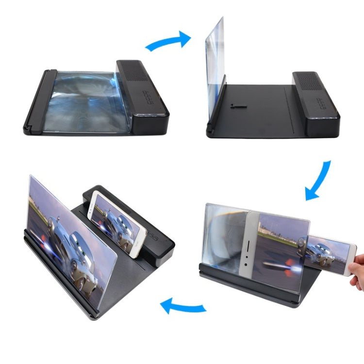 3D Phone Screen Magnifier HD Screen Smartphone Movie Video Magnifier Portable Folding Enlarged Screen Expander Stand Desk Holder(black) - Screen Magnifier by PMC Jewellery | Online Shopping South Africa | PMC Jewellery